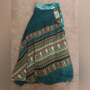 earthbound upcycled sari wrap skirt